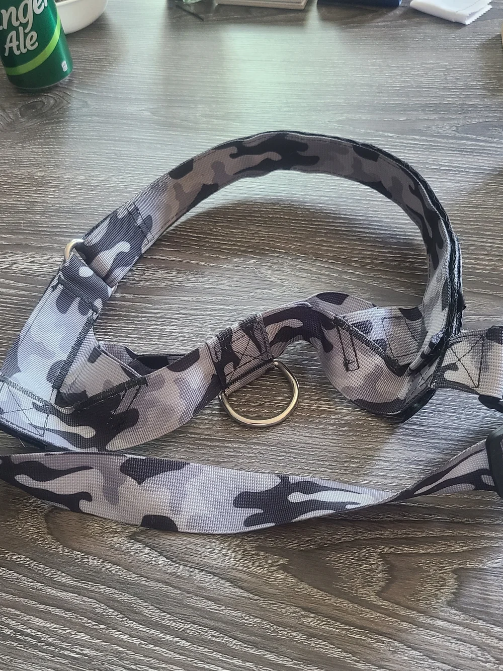 Gray Camo Dog Harness - Adjustable Reflective Chest Strap